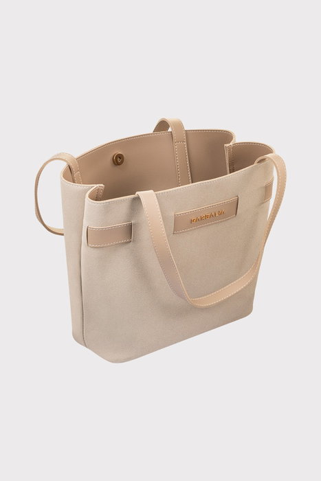Zoozie Bags Bolsa de Hombro Beige Cuero PU L:36cm A:13cm Al:25cm